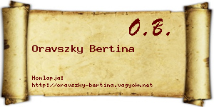 Oravszky Bertina névjegykártya